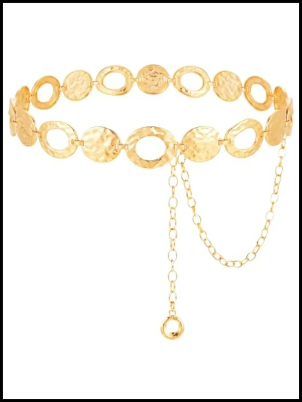 Metal Chain Belt Adjustable Chunky Link Waist Belt for Dresses Jeans